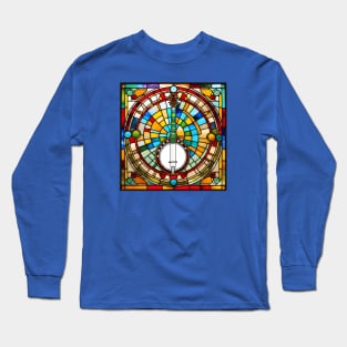 Rainbow Banjo Stained Glass Long Sleeve T-Shirt